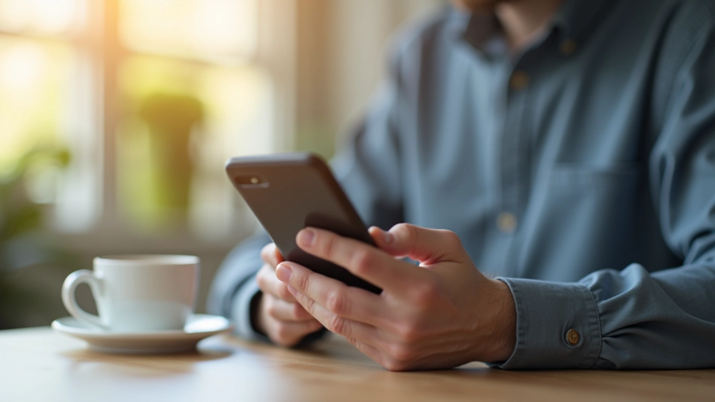 Darbuotojas išmaniajame telefone gauna pranešimą apie ataskaitos patvirtinimą